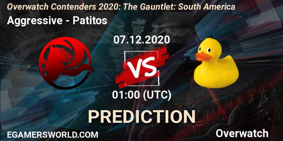 Prognoza Aggressive - Patitos. 07.12.2020 at 01:00, Overwatch, Overwatch Contenders 2020: The Gauntlet: South America