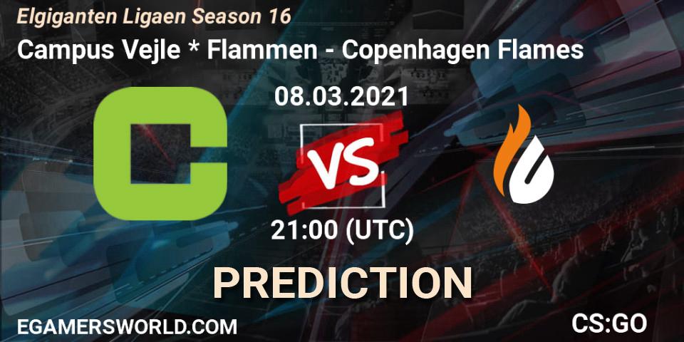 Prognoza Campus Vejle * Flammen - Copenhagen Flames. 08.03.2021 at 21:00, Counter-Strike (CS2), Elgiganten Ligaen Season 16