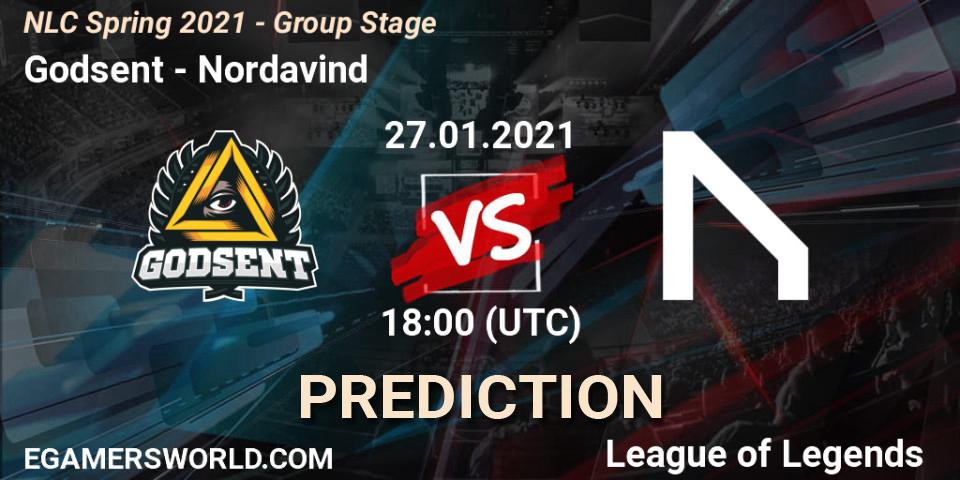 Prognoza Godsent - Nordavind. 27.01.2021 at 18:00, LoL, NLC Spring 2021 - Group Stage