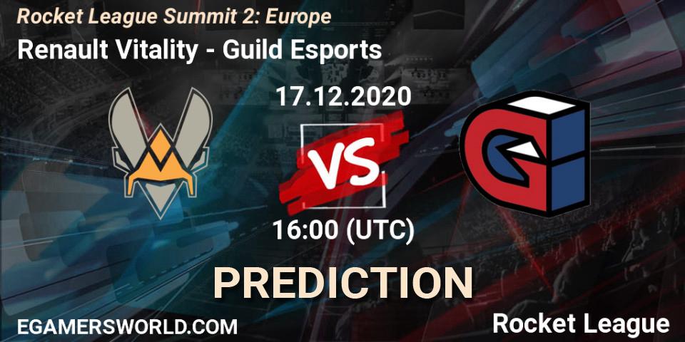 Prognoza Renault Vitality - Guild Esports. 17.12.2020 at 16:00, Rocket League, Rocket League Summit 2: Europe