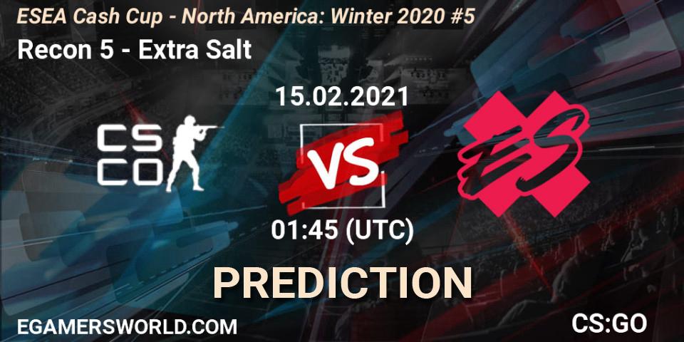 Prognoza Recon 5 - Extra Salt. 15.02.2021 at 01:45, Counter-Strike (CS2), ESEA Cash Cup - North America: Winter 2020 #5