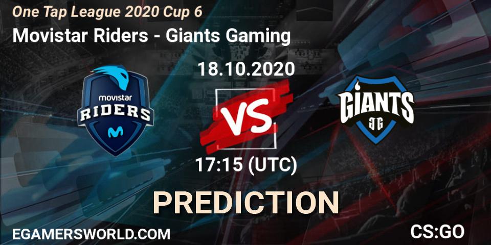 Prognoza Movistar Riders - Giants Gaming. 18.10.2020 at 17:25, Counter-Strike (CS2), One Tap League 2020 Cup 6
