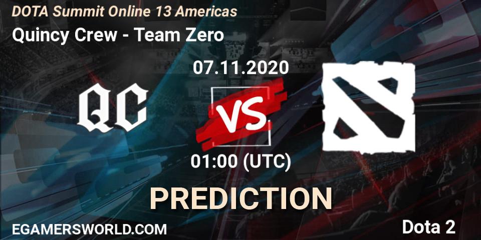 Prognoza Quincy Crew - Team Zero. 07.11.2020 at 01:00, Dota 2, DOTA Summit 13: Americas