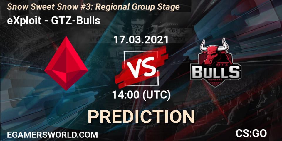 Prognoza eXploit - GTZ-Bulls. 17.03.2021 at 14:00, Counter-Strike (CS2), Snow Sweet Snow #3: Regional Group Stage