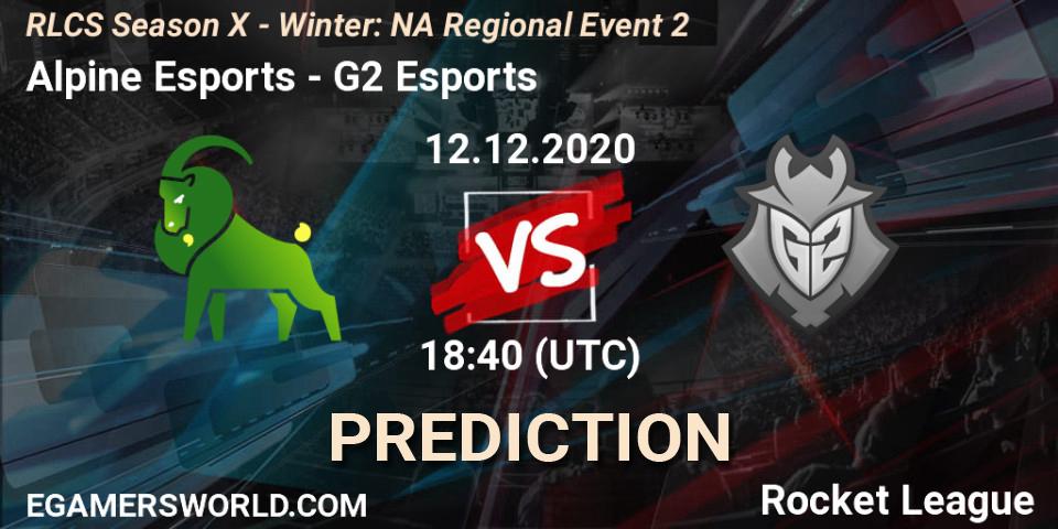 Prognoza Alpine Esports - G2 Esports. 12.12.2020 at 18:40, Rocket League, RLCS Season X - Winter: NA Regional Event 2