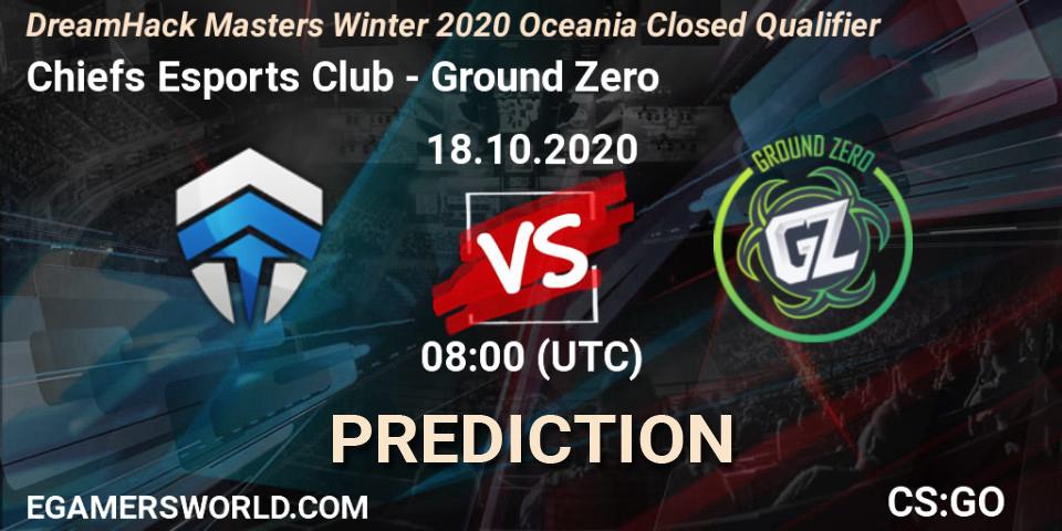 Prognoza Chiefs Esports Club - Ground Zero. 18.10.2020 at 08:00, Counter-Strike (CS2), DreamHack Masters Winter 2020 Oceania Closed Qualifier