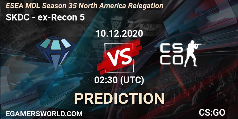 Prognoza SKDC - ex-Recon 5. 10.12.2020 at 02:30, Counter-Strike (CS2), ESEA MDL Season 35 North America Relegation