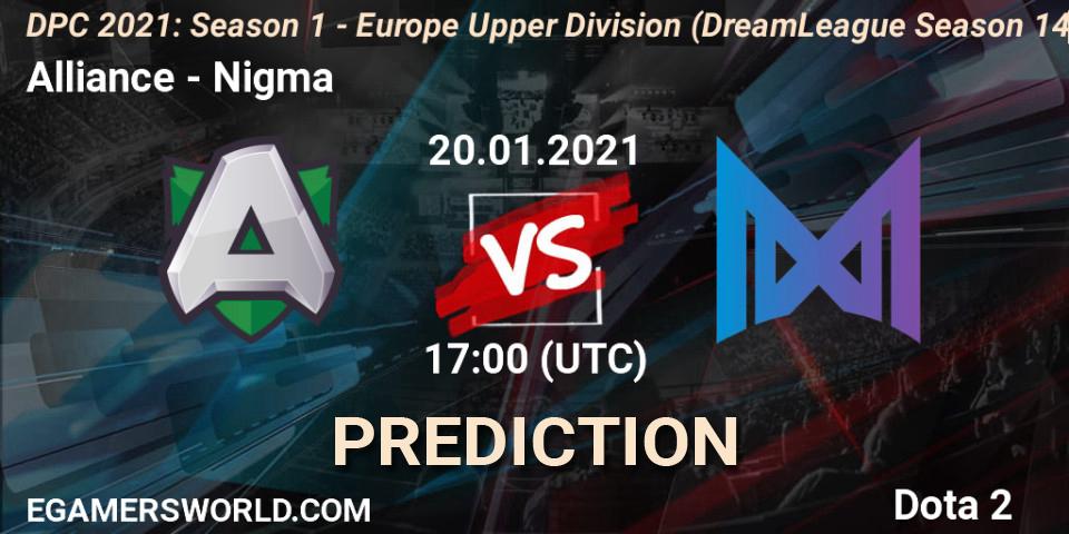 Prognoza Alliance - Nigma. 20.01.2021 at 16:55, Dota 2, DPC 2021: Season 1 - Europe Upper Division (DreamLeague Season 14)