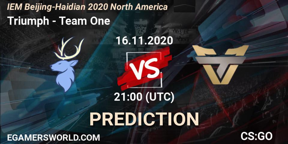Prognoza Triumph - Team One. 16.11.2020 at 21:30, Counter-Strike (CS2), IEM Beijing-Haidian 2020 North America