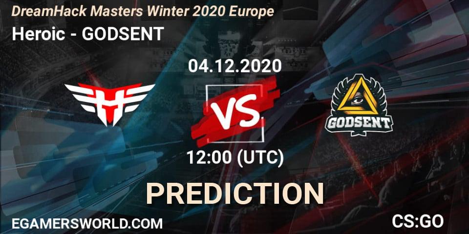 Prognoza Heroic - GODSENT. 04.12.2020 at 12:00, Counter-Strike (CS2), DreamHack Masters Winter 2020 Europe