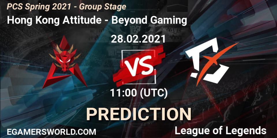 Prognoza Hong Kong Attitude - Beyond Gaming. 28.02.2021 at 10:55, LoL, PCS Spring 2021 - Group Stage