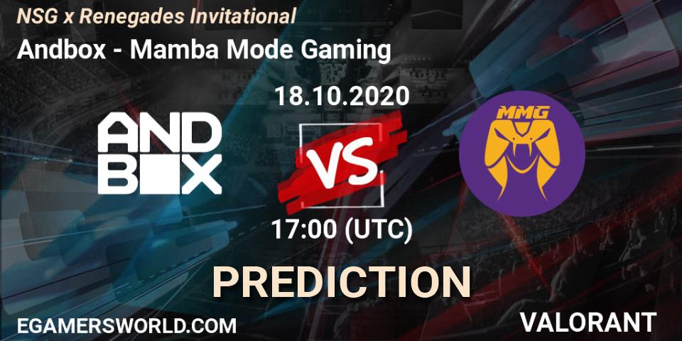 Prognoza Andbox - Mamba Mode Gaming. 18.10.2020 at 17:00, VALORANT, NSG x Renegades Invitational