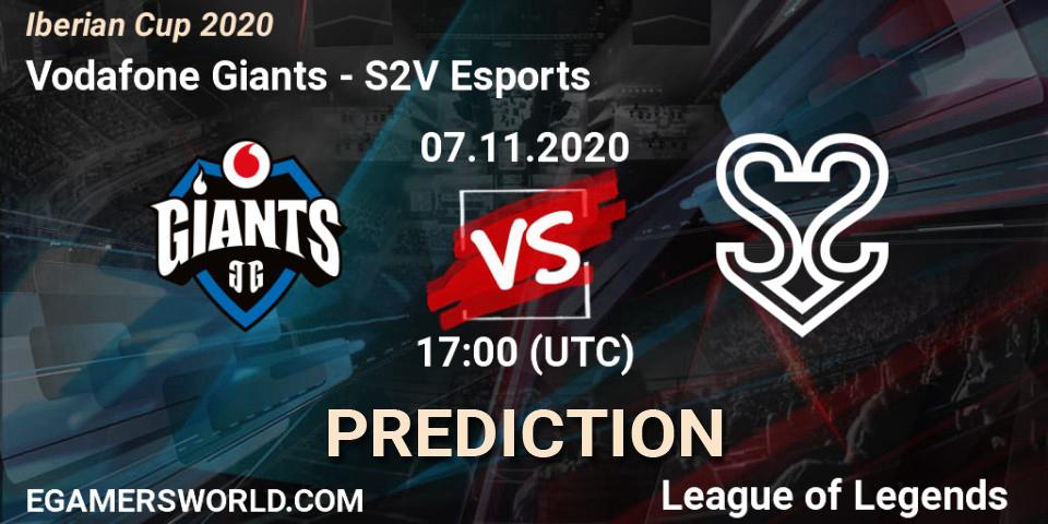 Prognoza Vodafone Giants - S2V Esports. 07.11.2020 at 18:25, LoL, Iberian Cup 2020