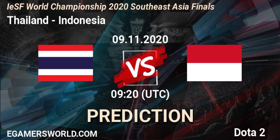 Prognoza Thailand - Indonesia. 09.11.20, Dota 2, IeSF World Championship 2020 Southeast Asia Finals