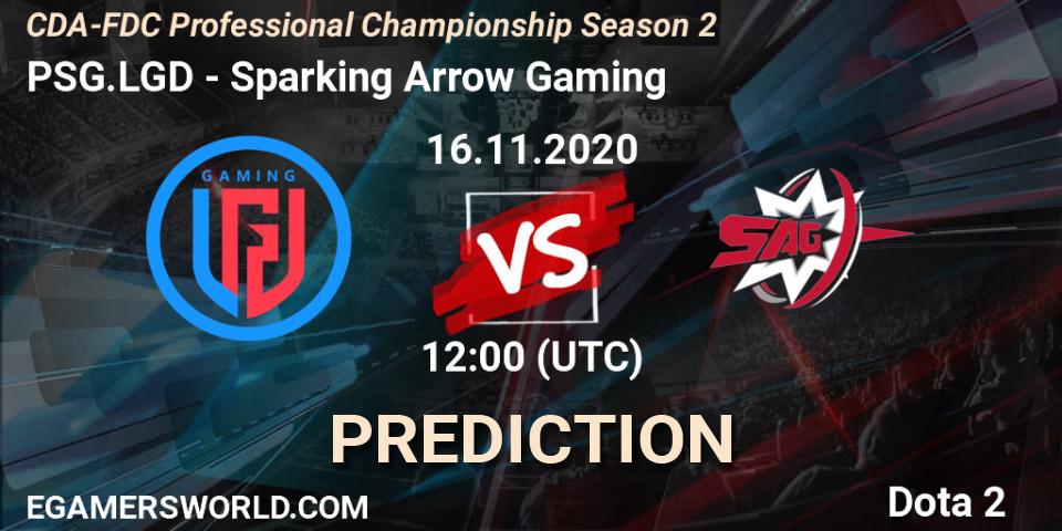 Prognoza PSG.LGD - Sparking Arrow Gaming. 16.11.2020 at 12:53, Dota 2, CDA-FDC Professional Championship Season 2