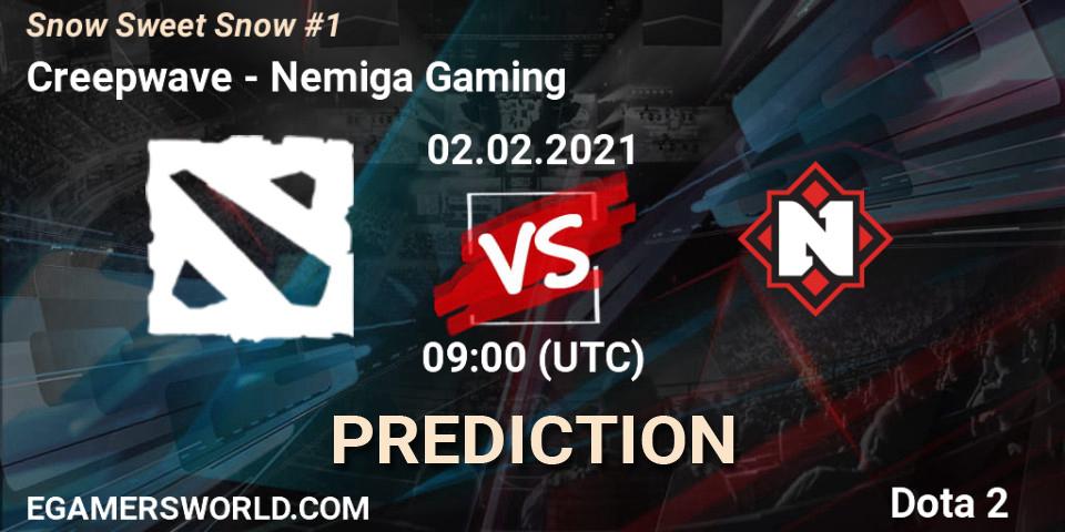 Prognoza Creepwave - Nemiga Gaming. 02.02.2021 at 09:00, Dota 2, Snow Sweet Snow #1