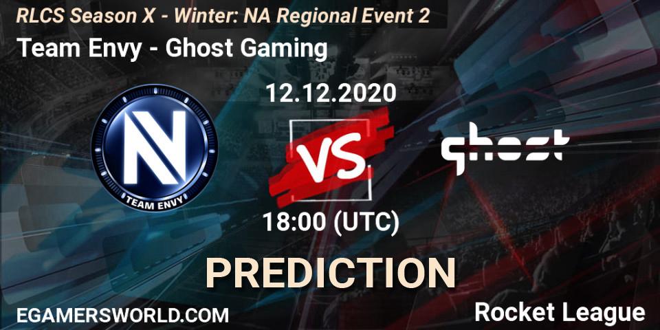 Prognoza Team Envy - Ghost Gaming. 12.12.2020 at 18:00, Rocket League, RLCS Season X - Winter: NA Regional Event 2