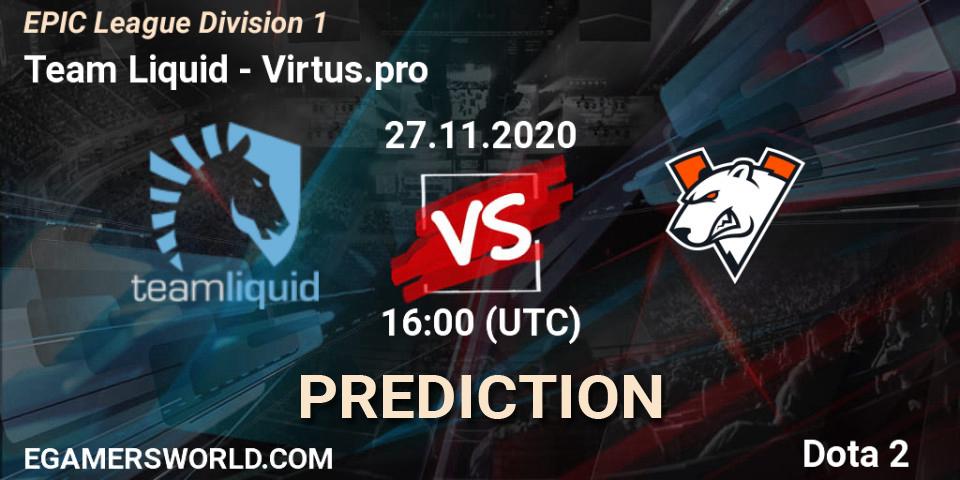 Prognoza Team Liquid - Virtus.pro. 27.11.2020 at 13:04, Dota 2, EPIC League Division 1