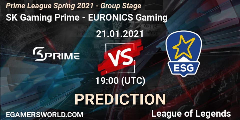 Prognoza SK Gaming Prime - EURONICS Gaming. 21.01.21, LoL, Prime League Spring 2021 - Group Stage