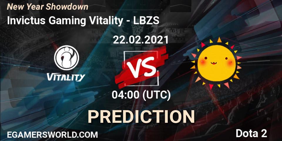 Prognoza Invictus Gaming Vitality - LBZS. 22.02.2021 at 04:07, Dota 2, New Year Showdown