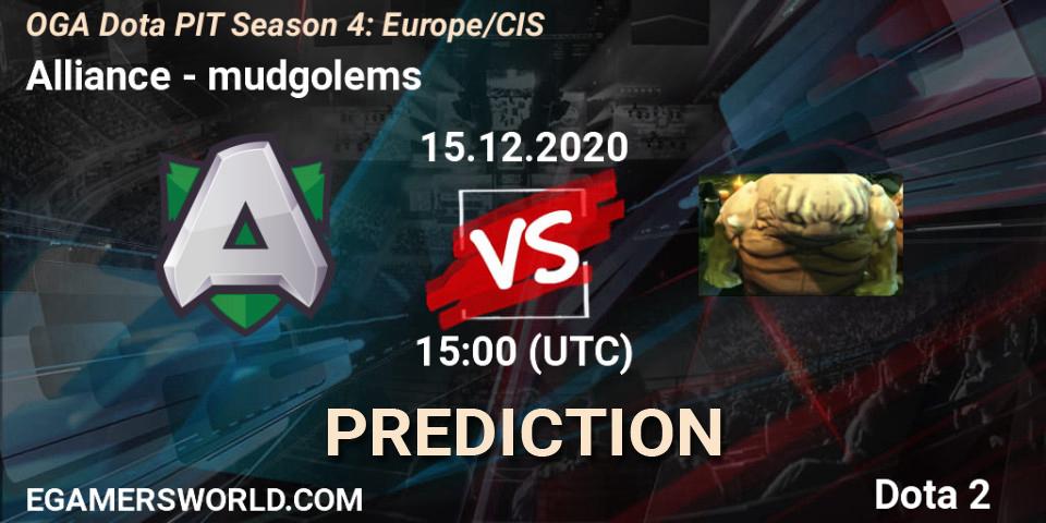 Prognoza Alliance - mudgolems. 15.12.2020 at 14:17, Dota 2, OGA Dota PIT Season 4: Europe/CIS