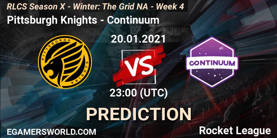 Prognoza Pittsburgh Knights - Continuum. 20.01.2021 at 23:00, Rocket League, RLCS Season X - Winter: The Grid NA - Week 4