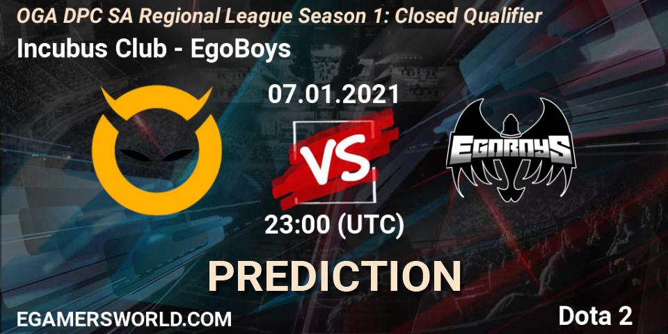 Prognoza Incubus Club - EgoBoys. 07.01.2021 at 23:00, Dota 2, DPC 2021: Season 1 - South America Closed Qualifier