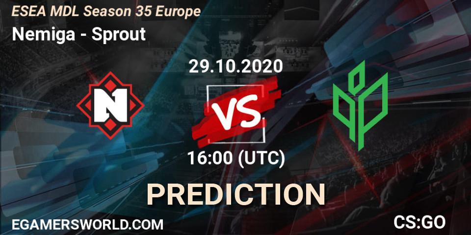 Prognoza Nemiga - Sprout. 29.10.2020 at 16:30, Counter-Strike (CS2), ESEA MDL Season 35 Europe