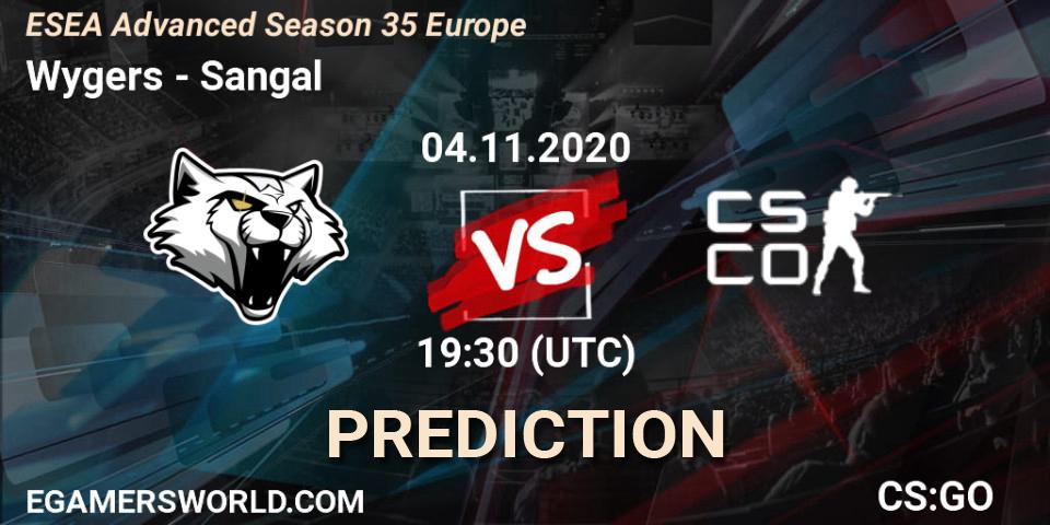 Prognoza Wygers - Sangal. 05.11.2020 at 16:00, Counter-Strike (CS2), ESEA Advanced Season 35 Europe
