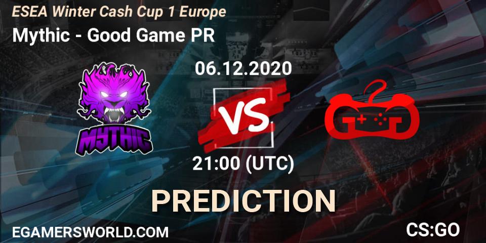 Prognoza Mythic - Good Game PR. 06.12.2020 at 21:00, Counter-Strike (CS2), ESEA Winter Cash Cup 1 Europe