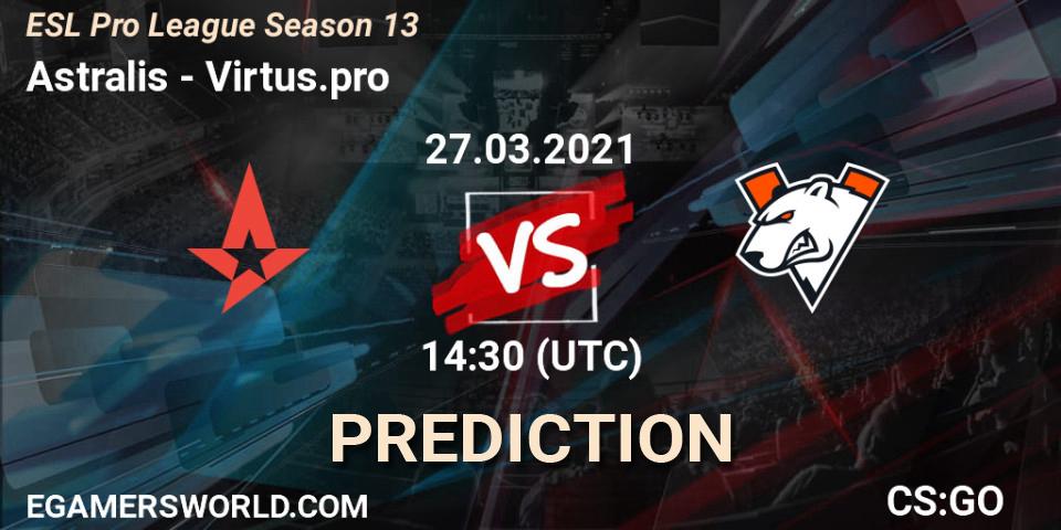 Prognoza Astralis - Virtus.pro. 27.03.2021 at 14:30, Counter-Strike (CS2), ESL Pro League Season 13