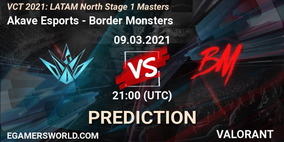 Prognoza Akave Esports - Border Monsters. 09.03.2021 at 21:00, VALORANT, VCT 2021: LATAM North Stage 1 Masters