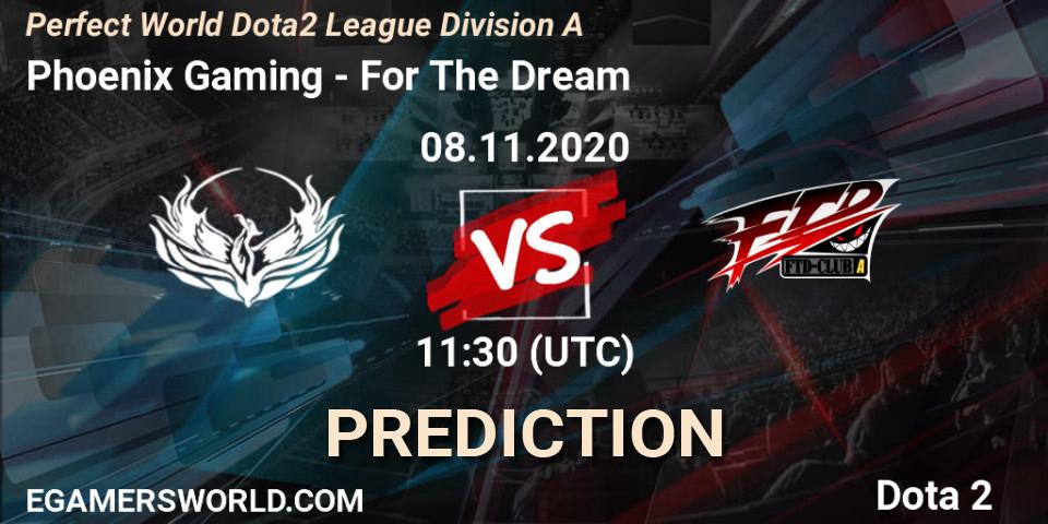 Prognoza Phoenix Gaming - For The Dream. 08.11.20, Dota 2, Perfect World Dota2 League Division A