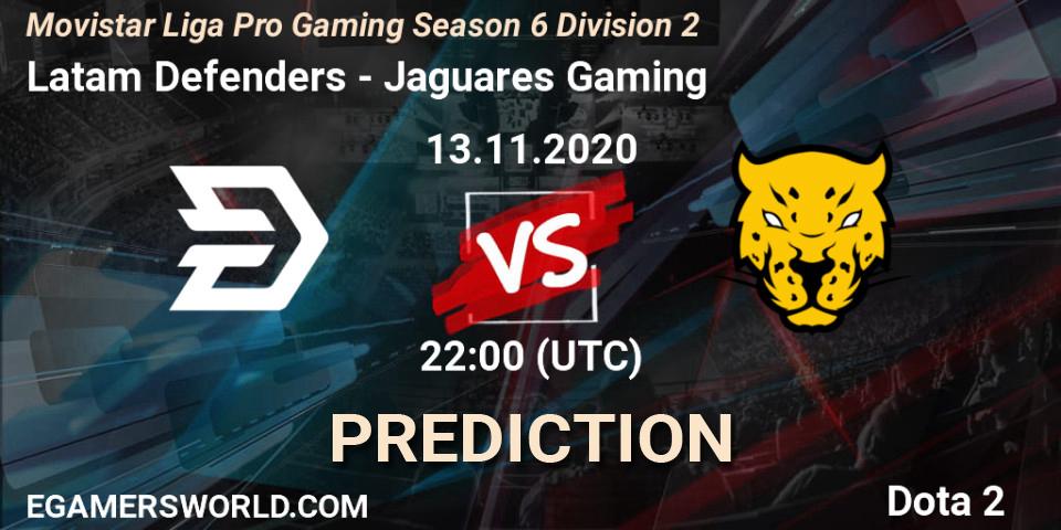 Prognoza Latam Defenders - Jaguares Gaming. 13.11.2020 at 21:31, Dota 2, Movistar Liga Pro Gaming Season 6 Division 2