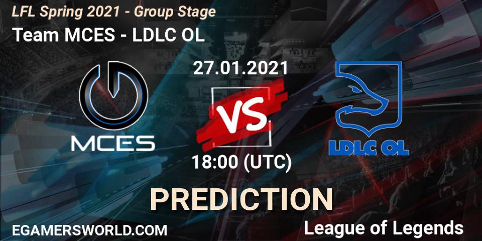 Prognoza Team MCES - LDLC OL. 27.01.2021 at 18:00, LoL, LFL Spring 2021 - Group Stage