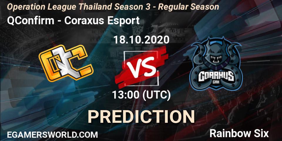 Prognoza QConfirm - Coraxus Esport. 18.10.2020 at 13:00, Rainbow Six, Operation League Thailand Season 3 - Regular Season