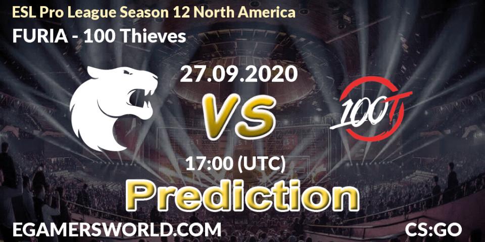Prognoza FURIA - 100 Thieves. 27.09.20, CS2 (CS:GO), ESL Pro League Season 12 North America