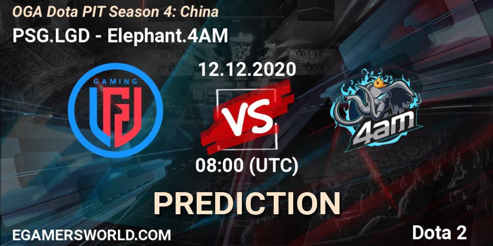 Prognoza PSG.LGD - Elephant.4AM. 12.12.2020 at 08:02, Dota 2, OGA Dota PIT Season 4: China