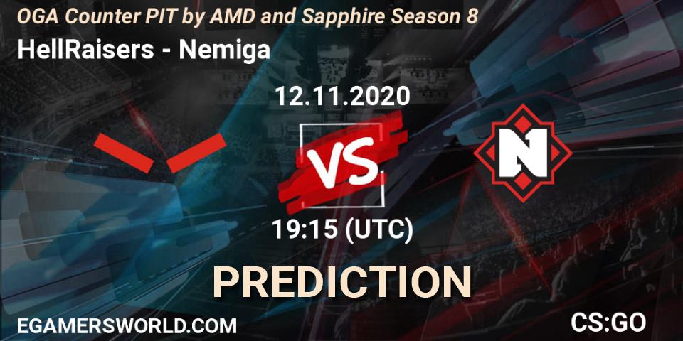 Prognoza HellRaisers - Nemiga. 12.11.2020 at 19:15, Counter-Strike (CS2), OGA Counter PIT by AMD and Sapphire Season 8