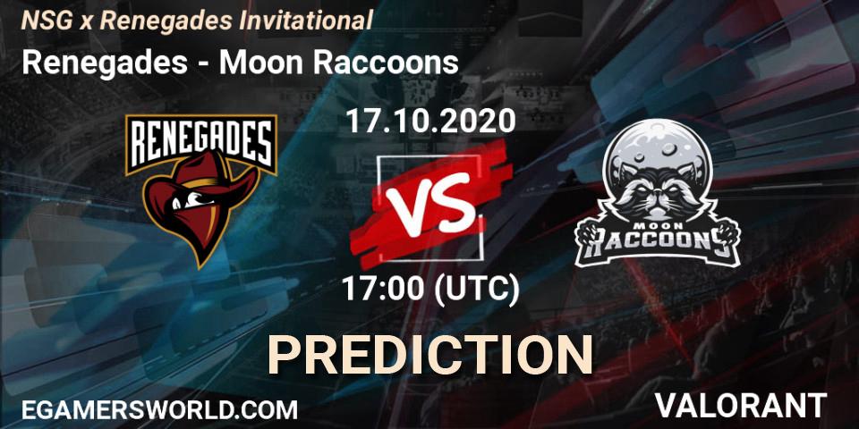 Prognoza Renegades - Moon Raccoons. 17.10.2020 at 17:00, VALORANT, NSG x Renegades Invitational