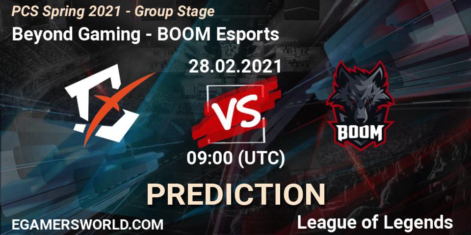 Prognoza Beyond Gaming - BOOM Esports. 28.02.2021 at 08:50, LoL, PCS Spring 2021 - Group Stage