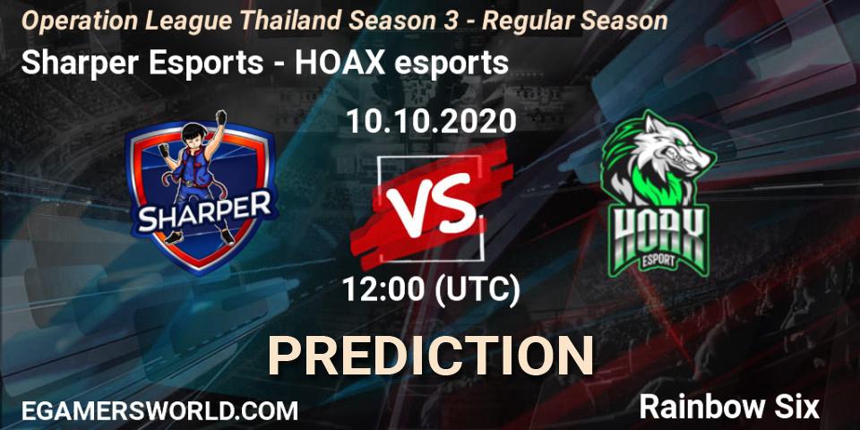 Prognoza Sharper Esports - HOAX esports. 10.10.2020 at 12:00, Rainbow Six, Operation League Thailand Season 3 - Regular Season
