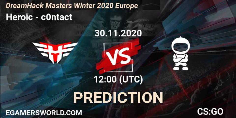 Prognoza Heroic - c0ntact. 30.11.2020 at 12:00, Counter-Strike (CS2), DreamHack Masters Winter 2020 Europe