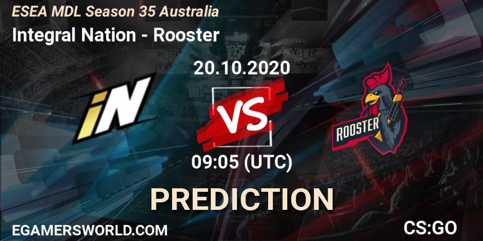 Prognoza Integral Nation - Rooster. 20.10.2020 at 09:05, Counter-Strike (CS2), ESEA MDL Season 35 Australia