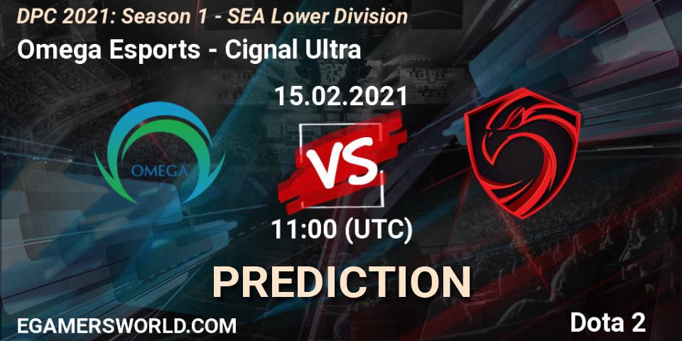 Prognoza Omega Esports - Cignal Ultra. 15.02.2021 at 10:59, Dota 2, DPC 2021: Season 1 - SEA Lower Division