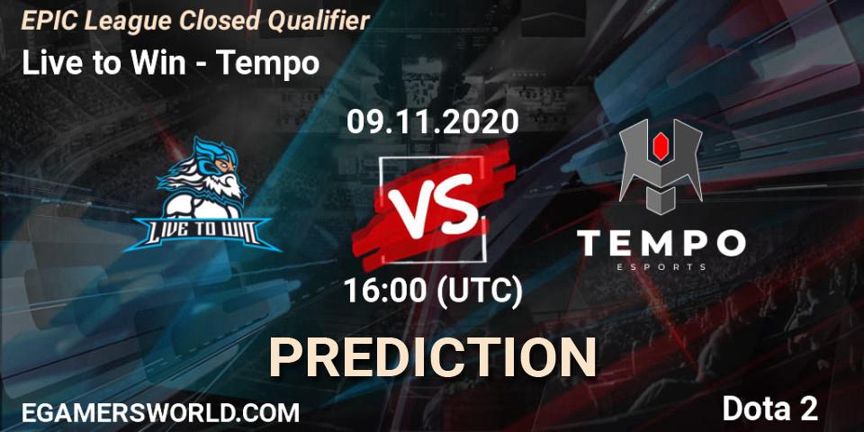 Prognoza Live to Win - Tempo. 09.11.2020 at 16:42, Dota 2, EPIC League Closed Qualifier