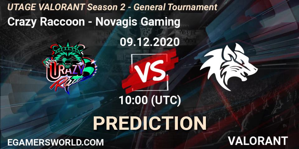 Prognoza Crazy Raccoon - Novagis Gaming. 09.12.2020 at 13:00, VALORANT, UTAGE VALORANT Season 2 - General Tournament