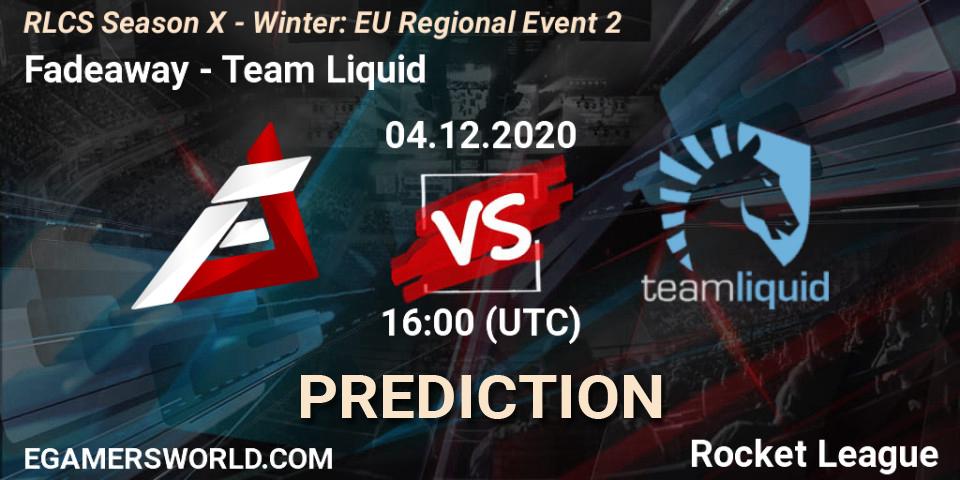 Prognoza Fadeaway - Team Liquid. 04.12.2020 at 16:00, Rocket League, RLCS Season X - Winter: EU Regional Event 2