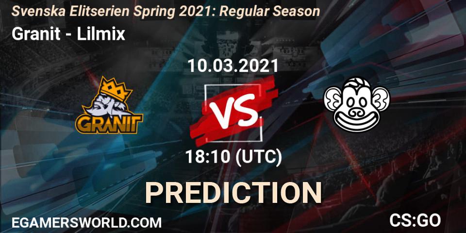Prognoza Granit - Lilmix. 10.03.2021 at 18:10, Counter-Strike (CS2), Svenska Elitserien Spring 2021: Regular Season