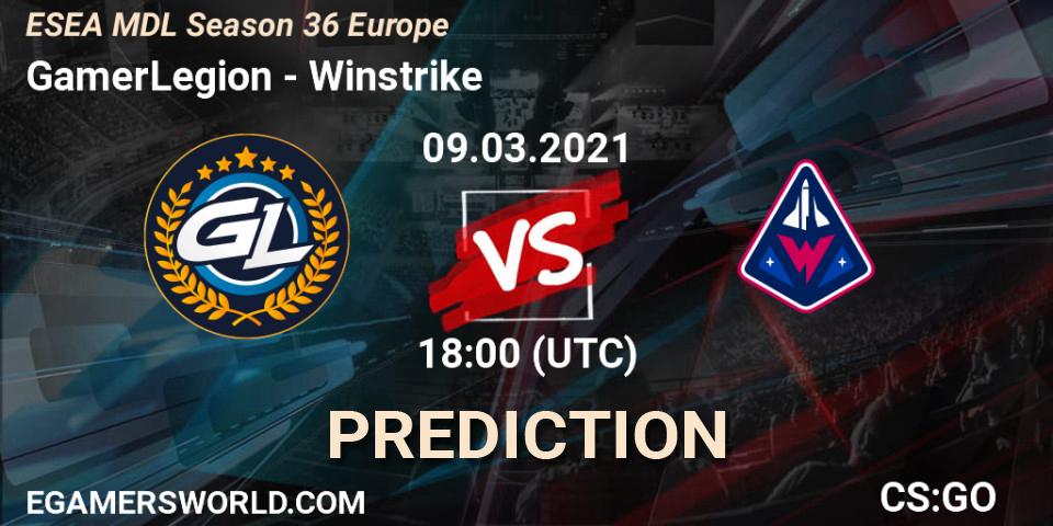 Prognoza GamerLegion - Winstrike. 09.03.21, CS2 (CS:GO), MDL ESEA Season 36: Europe - Premier division